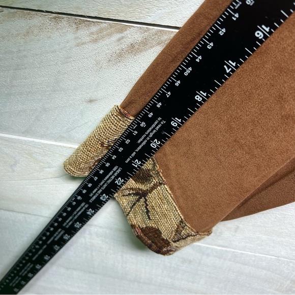 Susan Graver Floral Tapestry Jacket Medium Western Full Zip Fringe Brown - Picture 12 of 13